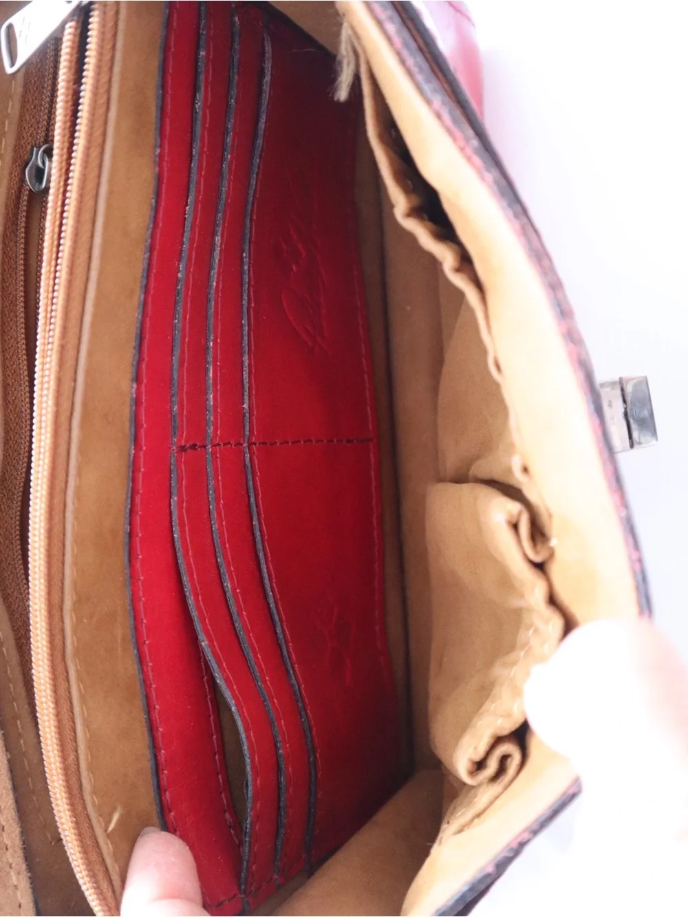 Patricia Nash Consilina distressed red leather crossbody purse